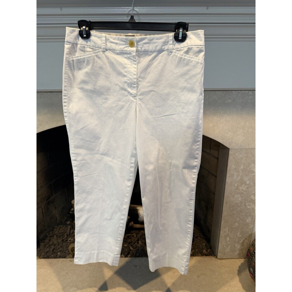 Talbots Size 12 The Perfect Crop White Pants